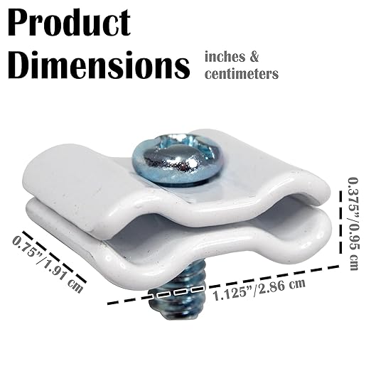 888 Display USA, Inc Gridwall Joining Clips Connectors for Wire Grid Panels and Grid Wall - 20 Pack (White)