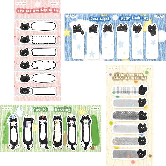Cute Kitten Sticky Notes - 720 Sheets, Mini Self-Stick Memo Pads for Home, Office, School, Journal, and Planners