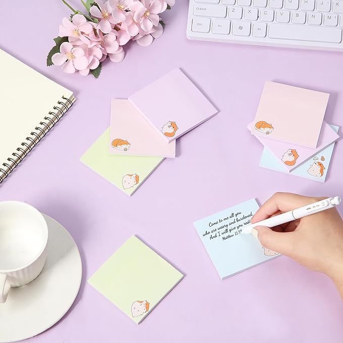 Mr. Pen- Sticky Notes, 3”x3”, 8 Pads, 400 Sheets, Tiny Hamster Sticky Notes