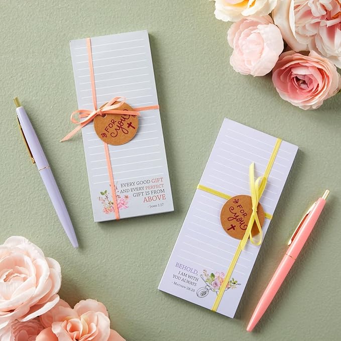 Juvale Fridge Magnets Christian Notepads - 2.75 x 6.25 In, Multicolor, 12-Pack - To-Do & Grocery List Notepad - Religious Gifts