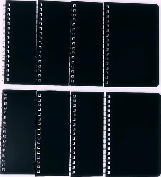 YiHenTiezz Spiral Notebook 4Pack Pocket Notebook 4.2"x 6.1" Pocket Notepad Small Notebook (8packblack)