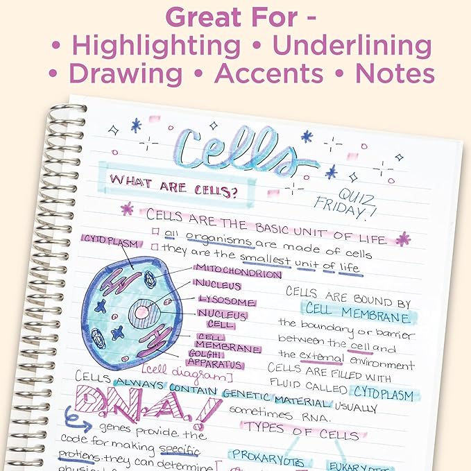 Zebra Pen Mildliner Dual-Tip Highlighter Set, Broad and Fine Tips, No Bleed, Ideal for Bible Highlighting, Journaling, Note-Taking and School Supplies, Assorted Rainforest Ink Colors, 10-Pack (78401)