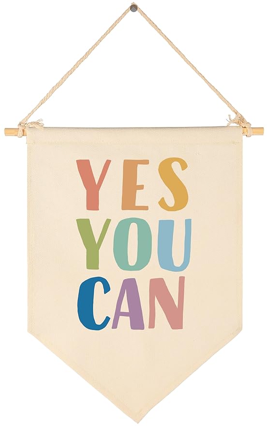 Boho Banner Flag Sign Pennant Poster Wall Decor Gifts for Nursery Baby Room Playroom Reading Room Bedroom Door Classroom Boy Girl Kids Teen-Baby,Shower,Birthday Christmas Gifts-Yes You Can