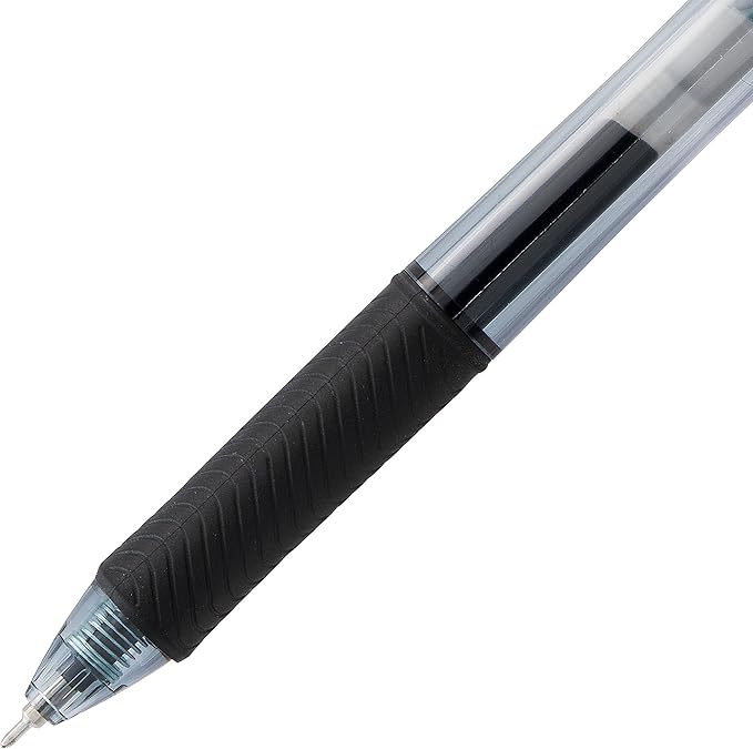 Pentel EnerGel-X Retractable Liquid Gel Pen, 0.5 mm, Black, Pack of 24