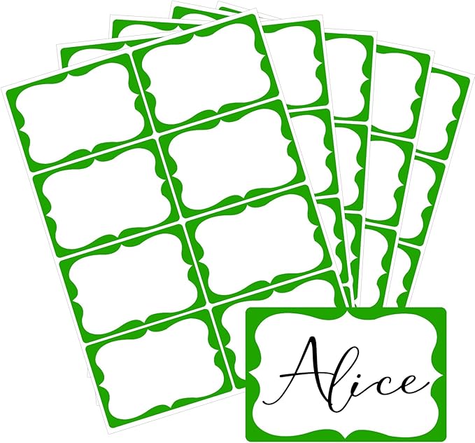 St. Patrick's Day Name Tags,2"x 3" Green Name Tag Stickers 200 Pcs Adhesive Name Stickers Name Badges Labels for School, Office, Home, Party, Conferences