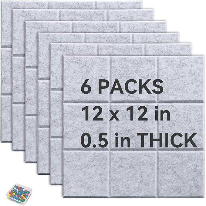 Large Cork Board for Walls, Yunihome 6 Pack 36" x 24" Felt Bulletin Board Wall Tiles for Home Kitchen School Office Wall Decor with Assorted Colors DIY Decorative Push Pins Sets