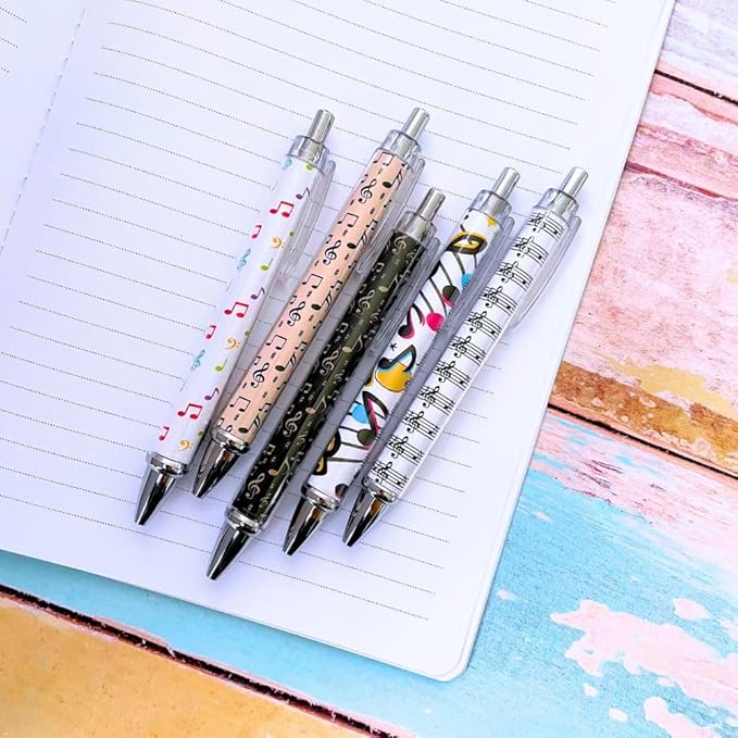 Music Pens 10 PC Unique Musical Party Favor Teacher Gift Romantic Themed Office Supplies Classroom Piano Enthusiasts Musician Cool Stationery Artistic Vibes Bulk Perfect for Student Journals