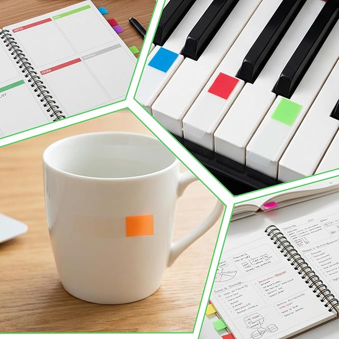 1600Pcs Book Annotation Tabs Sticky Tabs for Notebooks Page Markers Book Clear Sticky Notes Writable Small Colored Stickys Pop Up Index Tab for Planner Classify Files Teacher Supplies