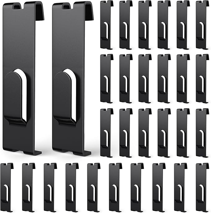 50 Pcs Gridwall Utility Notch Hook Gridwall Picture Hanger Commercial Black Grid Wall Panel Pegs for Panel Pegboard Grid Shelf Hanging Display (50, Black)