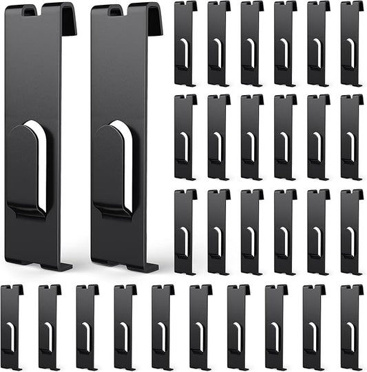 15 Pcs Gridwall Utility Notch Hook Gridwall Picture Hanger Commercial Black Grid Wall Panel Pegs for Panel Pegboard Grid Shelf Hanging Display (15, Black)