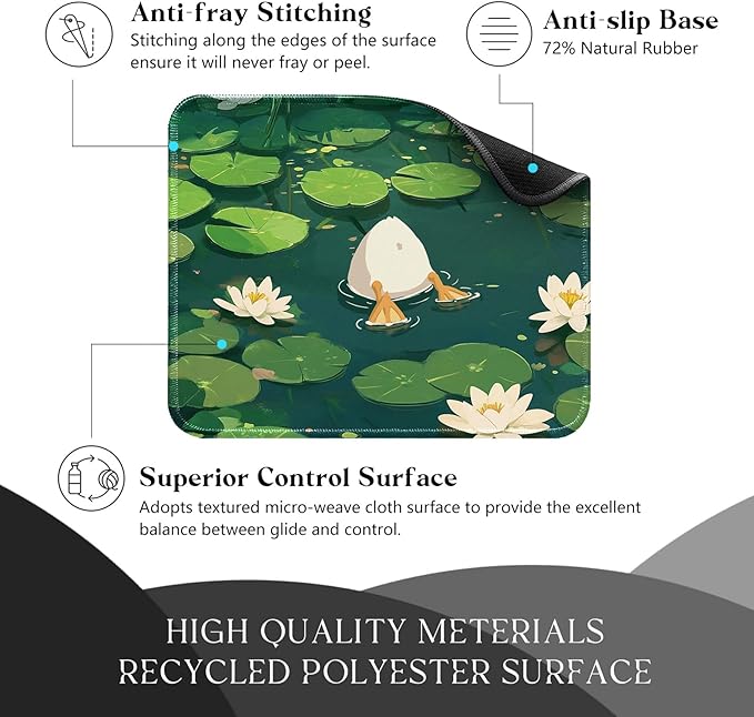 Cute Goose Desk Pad Mat with Stitched Edges and Non-Slip Rubber Base, Premium-Textured Mouse Pad for Laptop, Computer & PC, Gaming & Working, Waterproof Mousepad