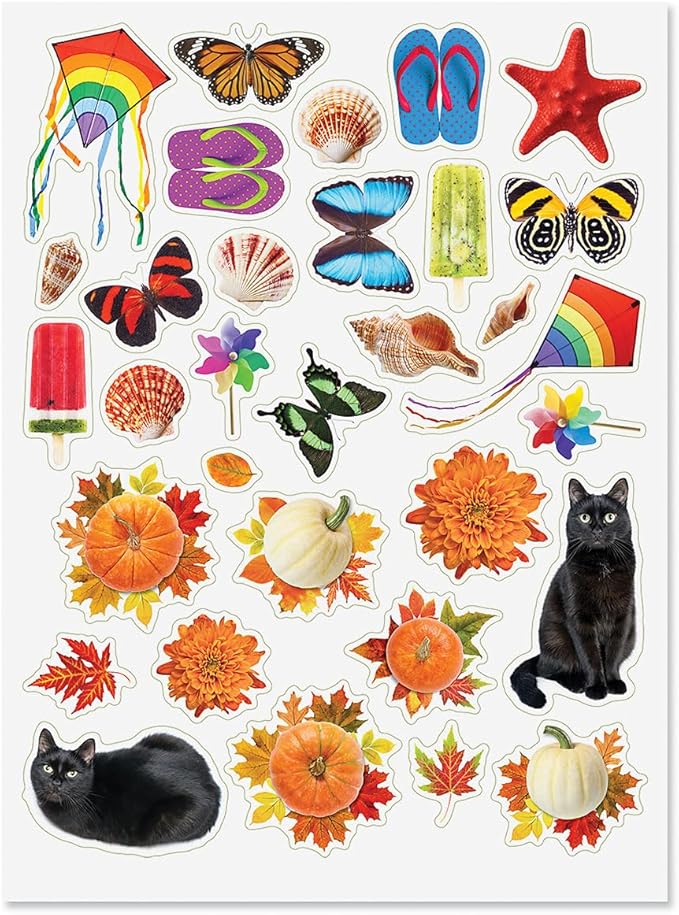 CURRENT Four Seasons Stickers - Assorted Stickers for Kids, Teachers, School, Scrapbooking, Journals, Monthly Planners, Calendars, Holiday Crafts, Greeting Cards, & Special Occasions