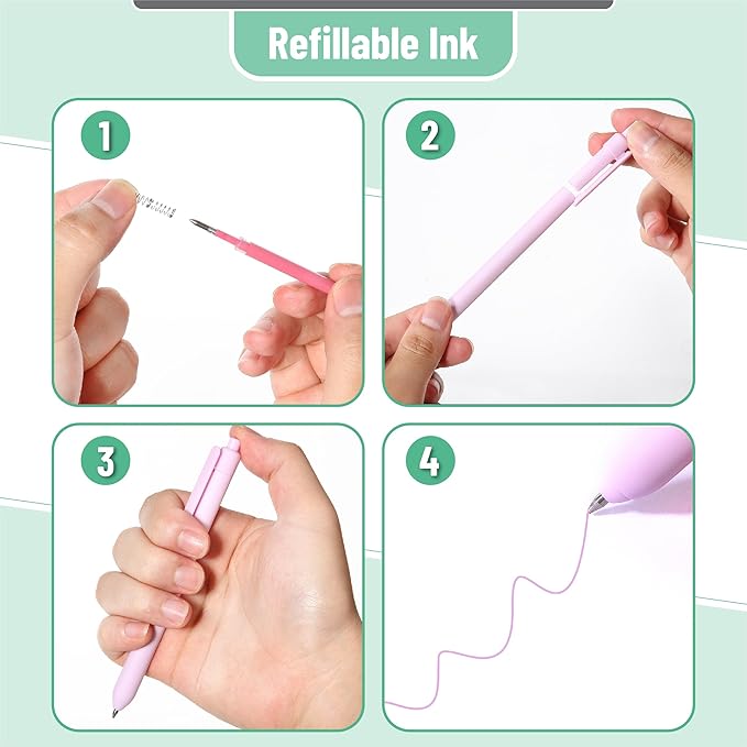 Mr. Pen- Retractable Gel Pens, 6 Pack, Color Ink Gel Pens Fine Point, Pastel Colors, 0.7mm, Back to School Supplies