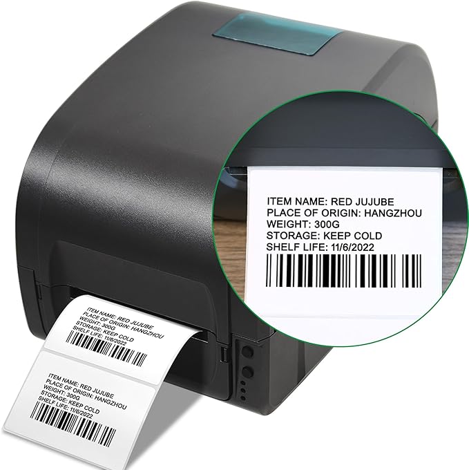 Hybsk 4x3 inch Direct Thermal Labels for Shipping, Barcodes, Address, Compatible with Rollo Label Printer & Zebra Desktop Printers (2 Roll White)