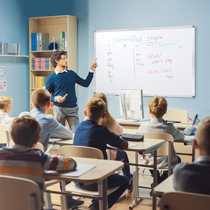 60" x 40" Dry Erase Board, Large White Board for Wall with Markers & Magnetic Pen Holder, for Home School Office Conference Room