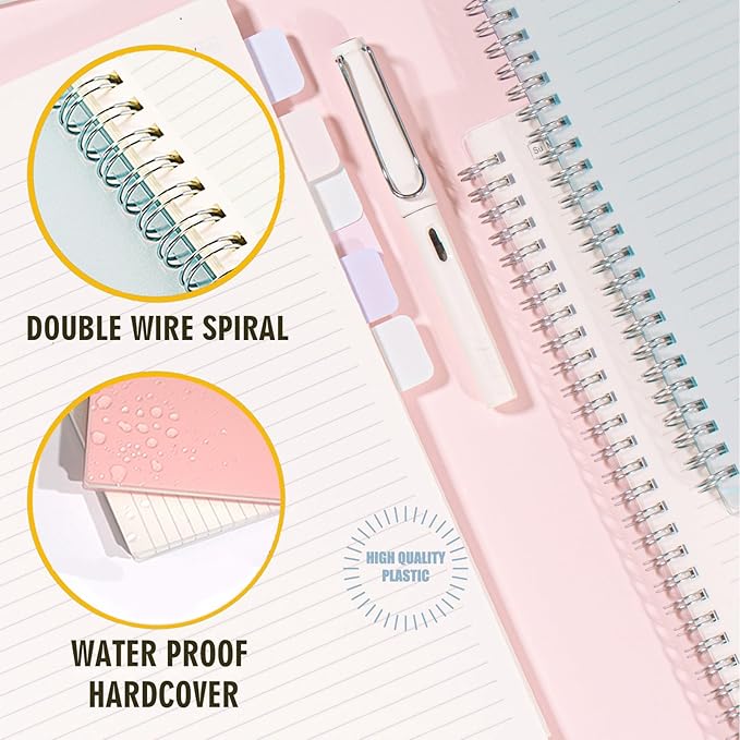3 Pack Ruled Notebook, 8.5 x 11 Inches Spiral Notebooks for Work, School and Journal with 110 GSM Journal Ruled Paper, Large Notebook with 80 Sheets/160 Pages, Hardcover Ruled Journal