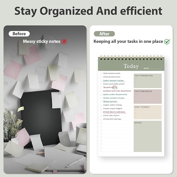 Weekly To Do List Notepad, Undated Planner with 52 Sheets (6.5''x8.9''), Desk Weekly Planner for Women & Man, Home School & Work (Pack of 2)