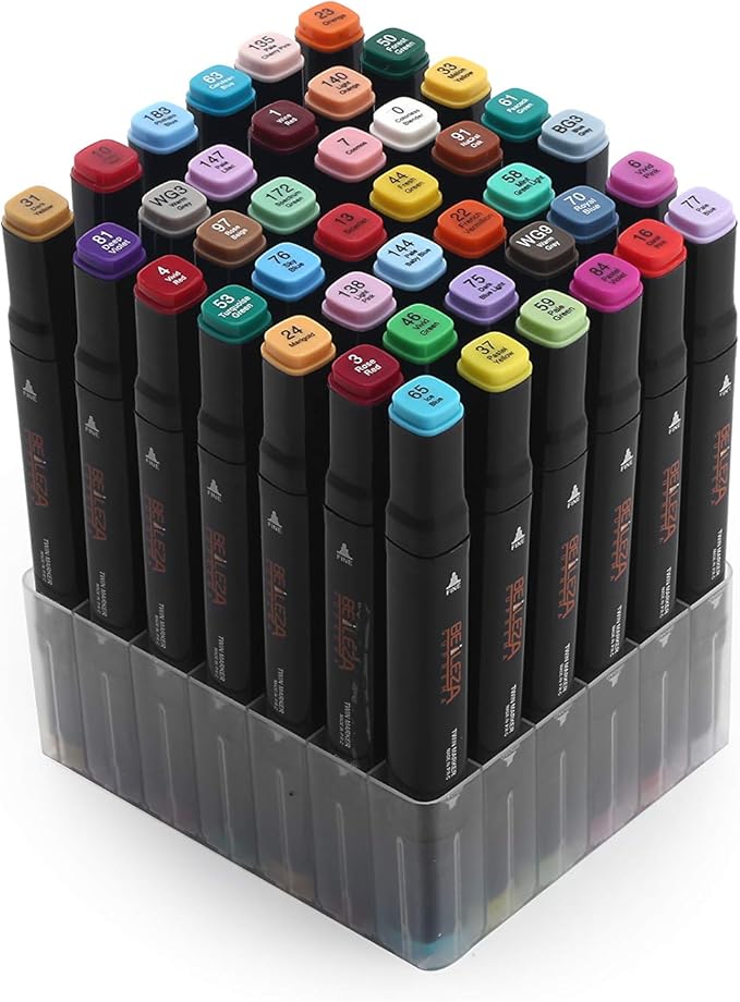 101 Colors Alcohol Markers Dual Tips Permanent Art Marker Pen for Adult, Alcohol-Based Highlighter Pens Sketch arts set for Coloring,Painting, Sketching and Drawing with Carrying Case