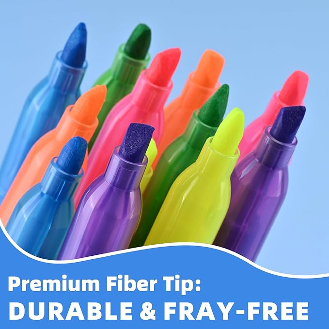 Assorted Colors Fluorescent Highlighters, 36 Pack, Chisel Tip Colored Highlighter Bulk, Quickly Drying, Perfect for Adults Classroom, School, Office, Bible Study