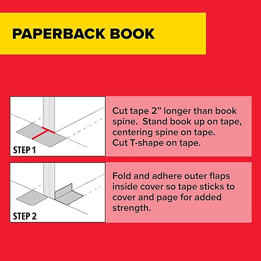 Scotch Book Tape, 2 in x 540 in, Excellent for Repairing, Reinforcing Protecting, and Covering (845)