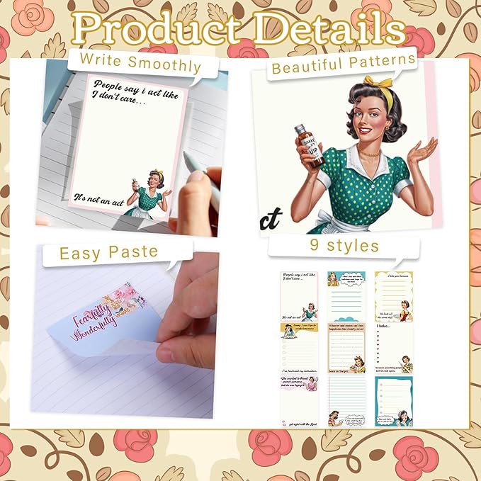 Funny Sticky Notes Gifts - 9 Pack Funny Sticky Notes for Work 3x4 Inch, Sarcastic Post Memo Pads Work Gag Gifts for Coworkers, Self-Stick Notepads Office Study Supplies (450 Sheets)