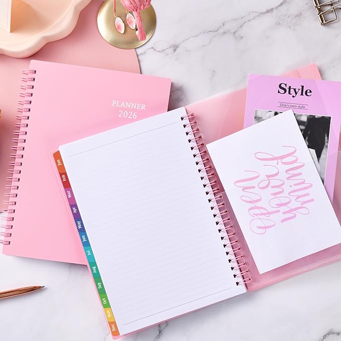 2026 Planner - Planner 2026, 2026 Planner Weekly and Monthly with Tabs, Jan 2026 - Dec 2026, 6.25" × 8.3", Strong Twin-Wire Binding