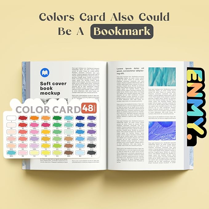 ENMY 48 Colors Acrylic Paint Pens, Direct Liquid Acrylic Paint Marker Pens, Fabric Markers for Textile, Canvas, Rock, Glass, Wood, Paper, DIY, Acrylic Coloring Markers for DIY Craft Supplies