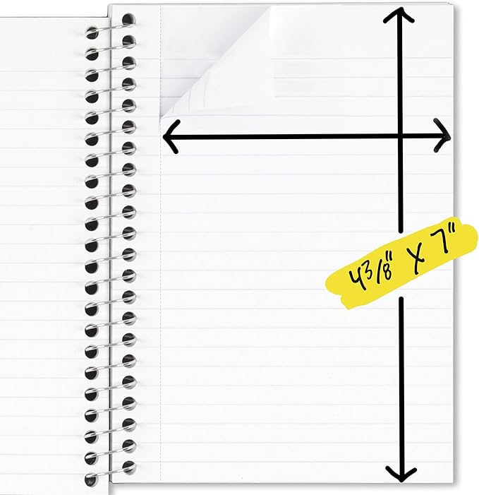 Five Star Spiral Notebook, 1 Subject, College Ruled Paper, 4-3/8" x 7", Personal Size, 80 Sheets, Fights Ink Bleed, Water Resistant Cover, Black (450048AA2-ECM)