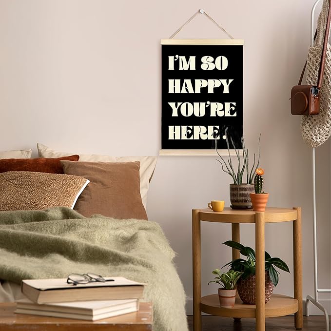TAEDIN Boho Classroom Wall Art Poster Hanger Frame - Black Nursery Art with Wood Frames, Inspirational Wall Hanging Decor for Baby Kids Room School Home Bedroom, 12x16 Inches