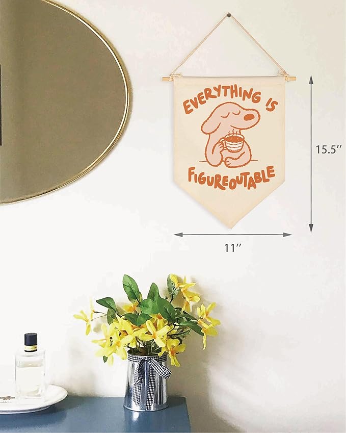 Everything Is Figureoutable-Dopamine Banner Flag Sign Wall Decor Gift for Boy Girl Kid Teen Nursery Classroom Playroom Reading Room-Baby,Shower,Reveal,Birthday Christmas Gift