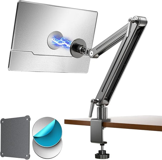 Portable Monitor Holder Mount Arm - Strong Magnetic Support up to 12.9 14.6 15.6 18.4 18.5 inch 360° Rotating Base Swivel for iPad Pro/Mini/Air/Surface/Samsung Bearing Over 5lbs