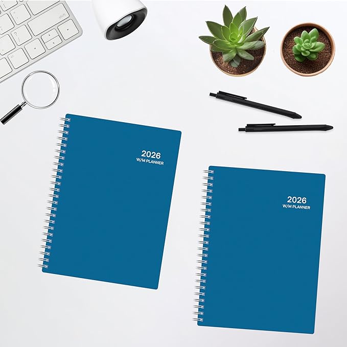 2026 Planner, Weekly ＆ Monthly Planner 2026, Jan 2026 – Dec 2026, 6.2" x 8.42", Flexible Cover, 12 Monthly Tabs, Thick Paper, Spiral Wirebound, Inner Pocket, A5, Green