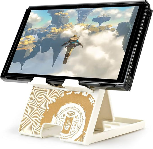 Tscope Cute Switch Stand for Nintendo, for Tears of The Kingdom Holder Bracket, Adjustable Foldable Portable Compact Playstand for Switch / 2 / Lite/OLED (White Tears)