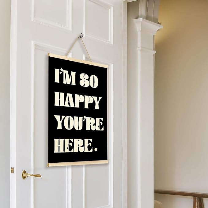 TAEDIN Boho Classroom Wall Art Poster Hanger Frame - Black Nursery Art with Wood Frames, Inspirational Wall Hanging Decor for Baby Kids Room School Home Bedroom, 12x16 Inches