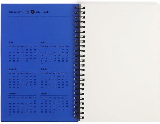 Blank Spiral Notebook 5.51 x 8.27 in (A5), 160 Pages Blank Paper, Wirebound Sketchbook for Drawing, Notes & Creative Ideas, Calendar Card Included (2025) (Iris)