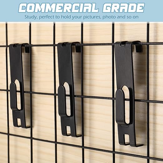 Chumia 50 Pieces Gridwall Hooks Hangers Notch Display Hooks Utility Gridwall Hanging Hooks Accessories for Picture Photo Frame Painting Artworks Panel Office Home Grid Panel (Black)