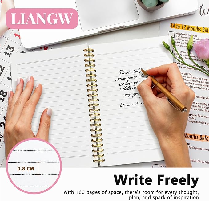 LIANGW Pink Bow Journal Notebook for Teen Girls,Initial N Journals Personalized Diary Gifts for Teen Girl Kids, Monogrammed Gifts for Women, Coquette Cute Hardcover Spiral Notebook 5.5 x 8.3