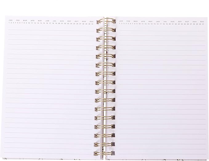 Graphique Hardbound Spiral Journal | Dainty Floral Design | Premium Paper | Notebook | Diary | Lists | Record Month and Date | Great Gift | 160 Ruled Pages | 6.25” x 8.25”