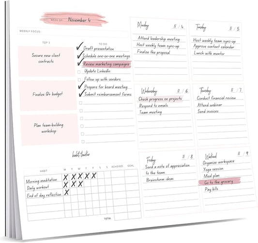 Lamare Weekly Planner Notepad – Premium Undated Weekly To Do List Notepad for School, Home & Office Day Planner, Desk To Do List Pad and Productivity Planning Pad