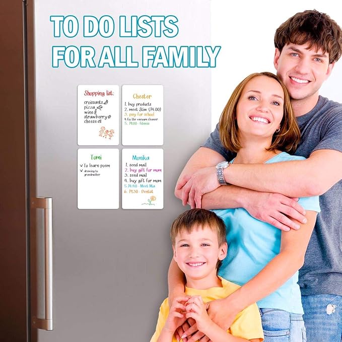 Small Magnetic Whiteboard for Fridge 5x7 in - Dry Erase Board for Refrigerator - Small Magnet List for Frig - Magnetics White Board Sheet - Fridge List Magnet - Mini Magnetic Grocery Shoping