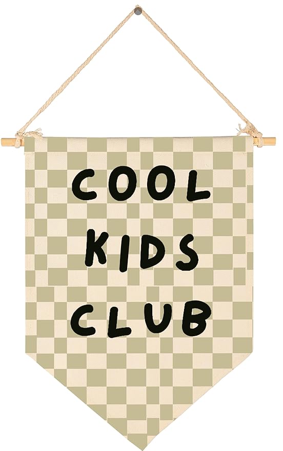 Cool Kids Club-Canvas Banner Flag Sign Pennant Poster Wall Decor Gift for Kids Baby Boy Girl,Nursery Baby Room Playroom Bedroom Reading Room Door Above Crib-Baby,Shower,Birthday Christmas Gift