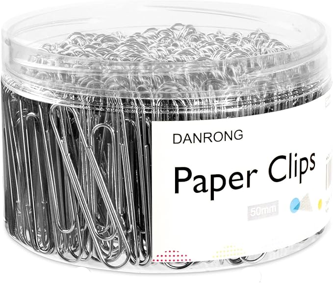Silver Jumbo Paper Clips, 270pcs 2 Inch (50 mm) Paper Clip, Large Paperclips Great for Office School and Personal Use(2 in, Silver)