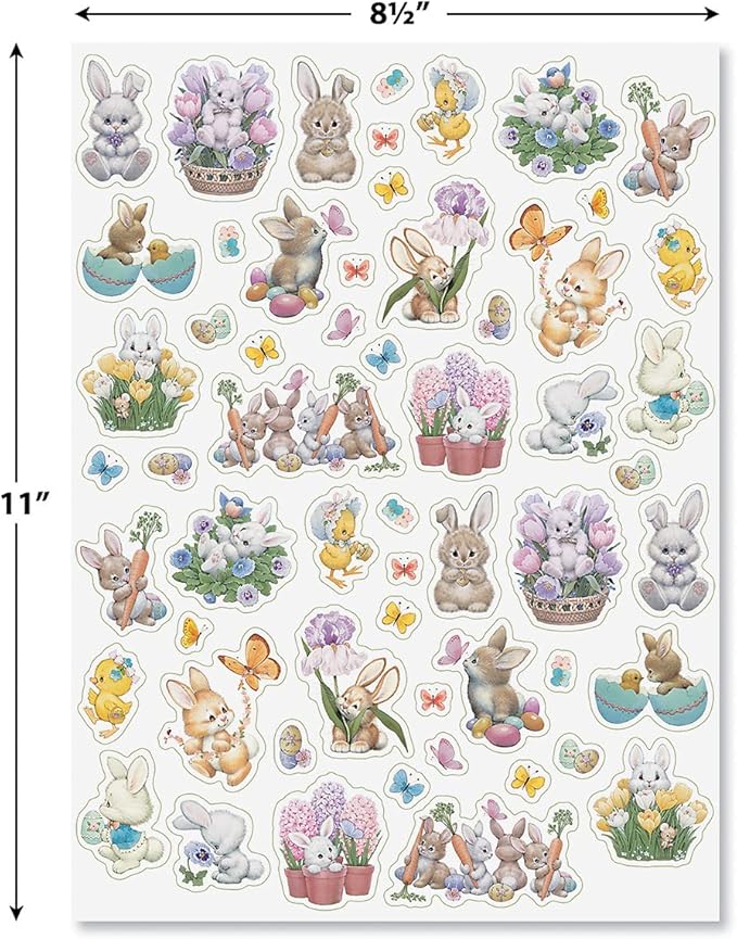 Current Easter Bunnies & Chicks Morehead Sticker Variety Pack -2 Sheets, 116 Assorted Stickers for Kids, Teachers, School, Scrapbooking, Journals, Monthly Planners, Calendars, Crafts & Greeting Cards