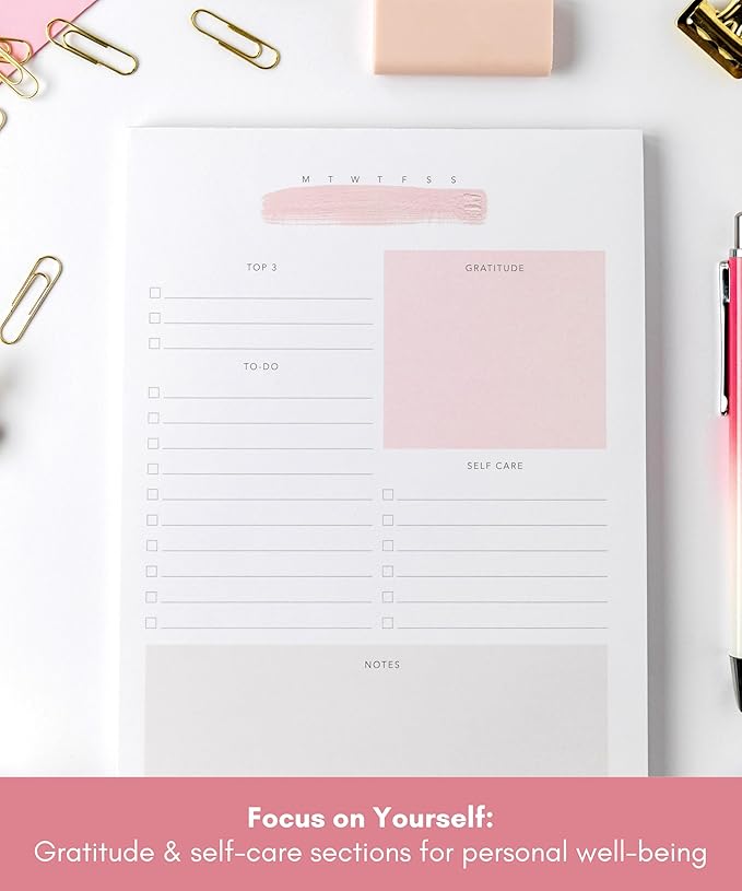 Lamare Daily To Do List Notepad – Daily Planner Undated, Work Planner and Things To Do Notepad for Productivity