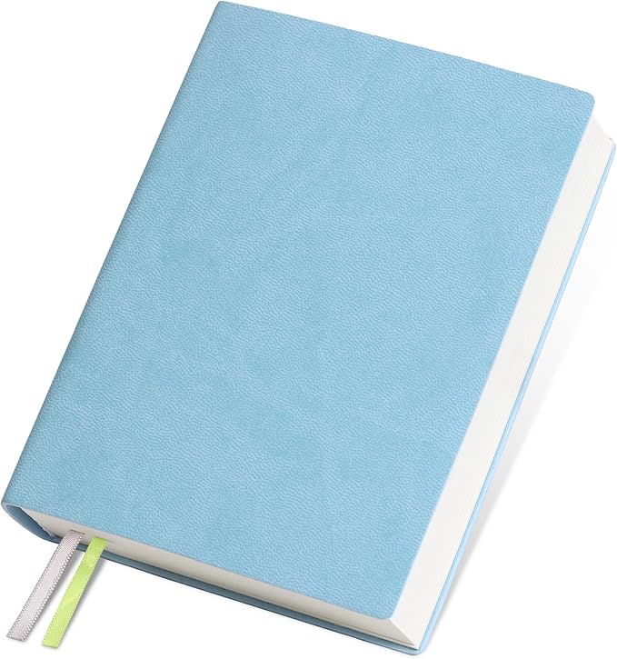 DreamDove Thick Blank Journal Notebook 400Pages Hardcover Sketch Book Notebook Blank Journal Unlined No Lines Soft Leather Cover A6 (3.9 × 5.5) Journal Leather Notepad Drawing Book Memo Writing Sketch Pad Diary Notebook (Sky Blue-400 Page)