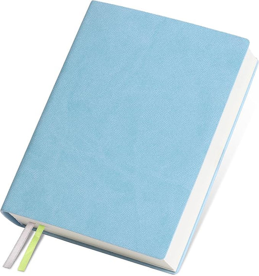 DreamDove Thick Blank Journal Notebook 400Pages Hardcover Sketch Book Notebook Blank Journal Unlined No Lines Soft Leather Cover A6 (3.9 × 5.5) Journal Leather Notepad Drawing Book Memo Writing Sketch Pad Diary Notebook (Sky Blue-400 Page)
