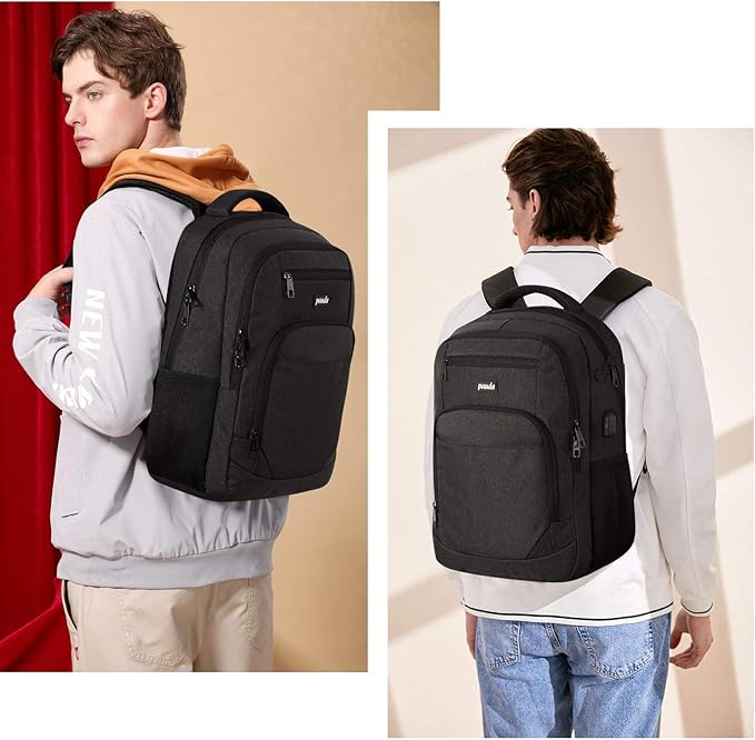 Paude Backpack for Men and Women,17.3 inch School Backpack for Teens,Travel Laptop Backpack with USB Charging port for Business College Travel