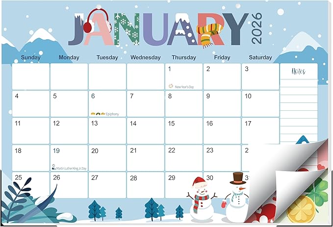 Guasslee Desk Calendar 2026-2027, 18-Month from 2026 Jan. - 2027 Jun, 17"x11.5" Large Monthly Desk Planner with Corner Protectors, Ample Blocks ＆ Notes for Home Office