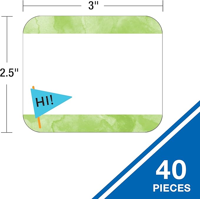 Carson Dellosa Celebrate Learning 40PC Name Tags, Hello My Name is Stickers, Nametags for Daycare Labels, Locker Organization, Back to School Decor, Classroom Essentials, and Teacher Supplies
