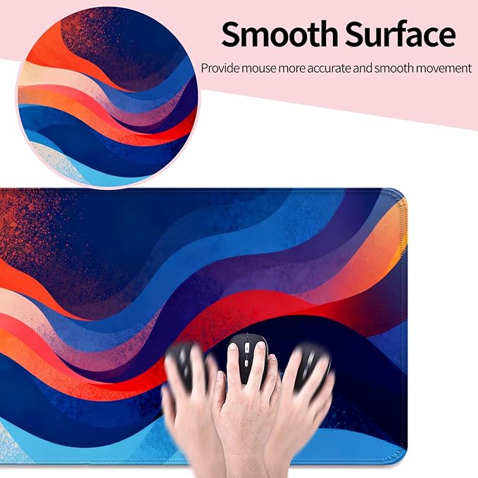 XL Large Desk Mat, Extended Long Desk Pad for Gaming and Office, Non-Slip Rubber Base, Comfortable Mouse Pad Surface, 31.5x11.8 in (H20)